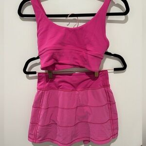 Pink Lulu Lemon skirt set